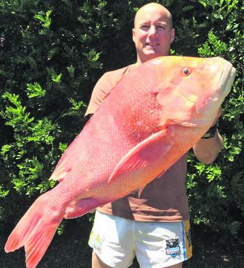 Glen Joynson with this 10Kg+ red emperor caught on strip bait.