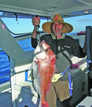 Snapper is the target species for July and this solid specimen was caught while float lining on Wide Caloundra.