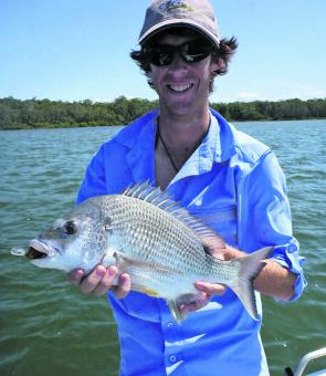 Clay with a bream taken on a Saku deep-diver in around 3m of water.