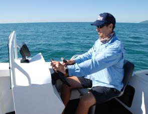 The skipper, in this case Greg Livingstone, has all controls within easy reach and the seating position makes it easy to drive the Formosa while seated without any real visibility issues.