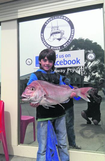 Arthur Pagoulatos with a ripper 5.2kg snapper weighed in at Launching Way.