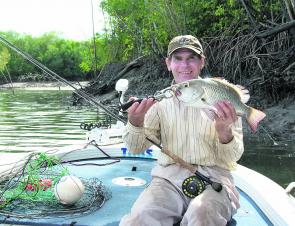 Mangrove jack on fly are powerful opponents that take a fair bit of stopping around the mangroves. 