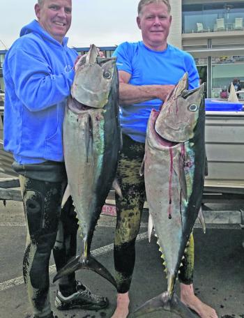 Jamie Ross and Doug Smith with some great SBT speared out of Portland recently.