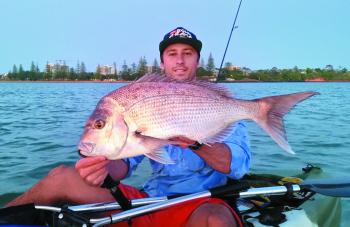 Josh King loves getting into Reddy snapper under paddle power, and as you can see, you don’t have to paddle far.