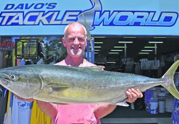 Peter 'Pedro' Doff won the $50 Davo's Fish of the Week prize with this 1.15m yellowtail kingfish which he caught on his kayak. 
