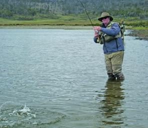 Shallow backwaters are a good spot to look for early season trout.