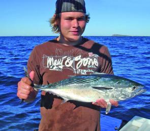 Robert Shoesmith with a 4kg mackerel tuna.