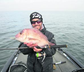 The author with a great winter snapper from Port Phillip – there now seems to be a reliable winter snapper fishery in the bay.