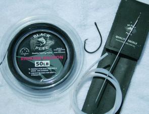 Tools of the trade: Waxed Dacron, plastic tubing and quality bait needles.