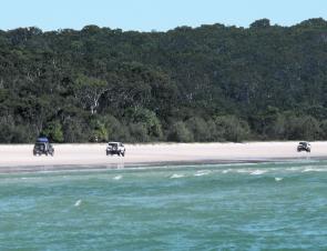 Vehicles travelling in convoy are typical on the western beach.