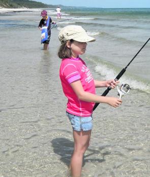The calm waters of the western beach are great for kids learning to fish – and results are almost guaranteed!