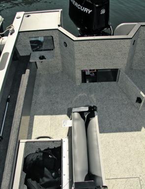 Storage is everywhere is this boat: Under the seats, under the floor, in the side pockets, so you should have no problems securing the gear you need for a day on the water.