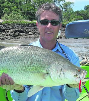 The author caught this great barra with one of his favourite go-to lures – the Richo Herring.