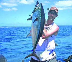 Brett Butler got from behind the camera long enough to nail this longtail tuna off Wathumba.