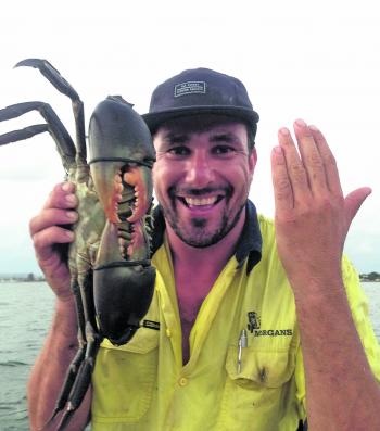 Ben Rampling with a monster mud crab.