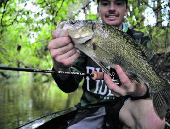 Joe from Casino Outdoors with a bass from the upper reaches of the Richmond River.